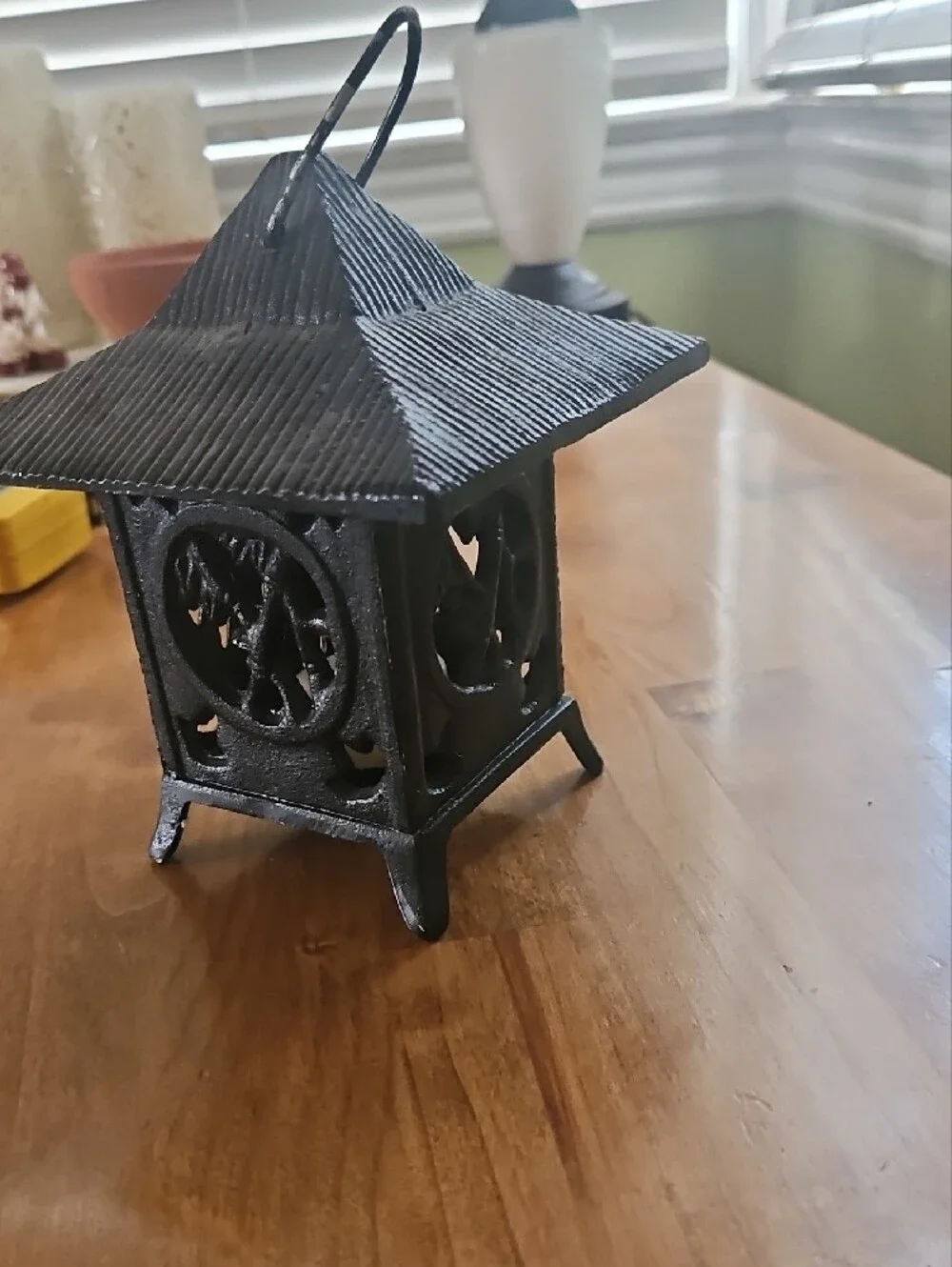 Black Metal Pagoda-Style Decorative Lantern - Unbranded